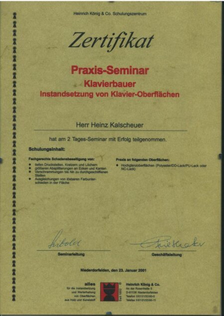 BDK König Oberflachenseminar Kalscheuer Polyesterreparaturen