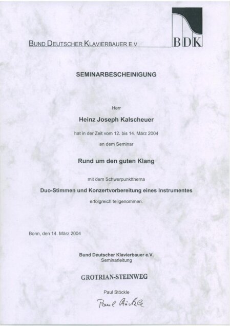 BDK Grotrian Duo-Stimmen Kalscheuer Mit Paul Stöckle! Vielen Dank!