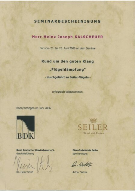BDK Seiler Flügeldämpfung Kalscheuer Da hat Agnes Korninian kennengelernt!